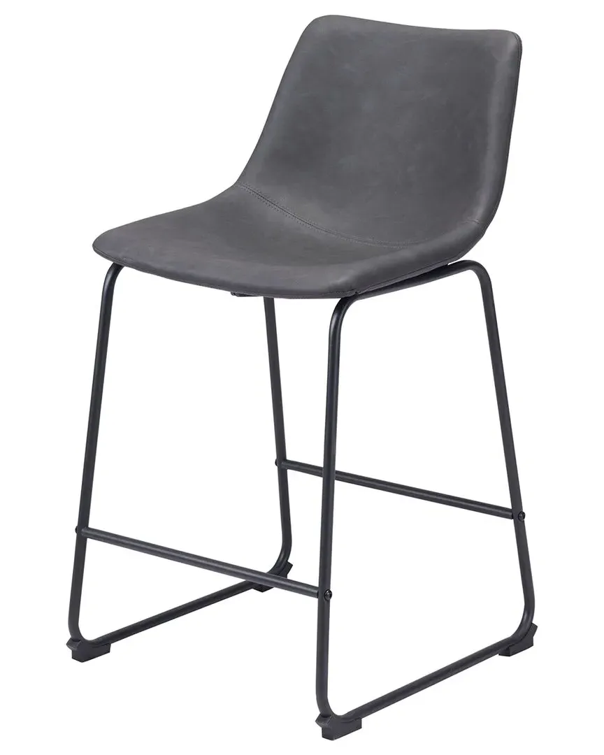 Smart Set of 2 Counter Chairs - Charcoal, Polyurethane