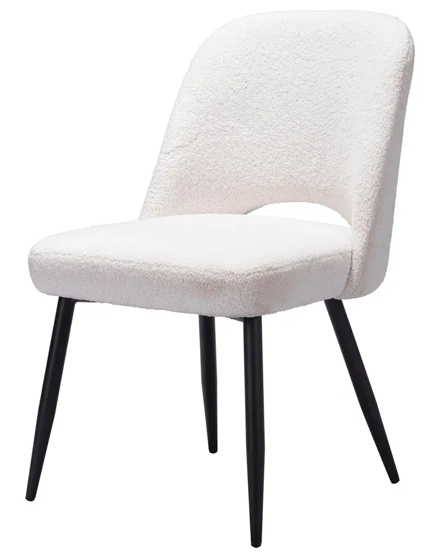 Teddy Set of 2 Dining Chairs - Ivory, Polyester