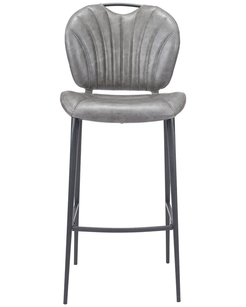 Terrence Bar Chair - Grey, Vinyl