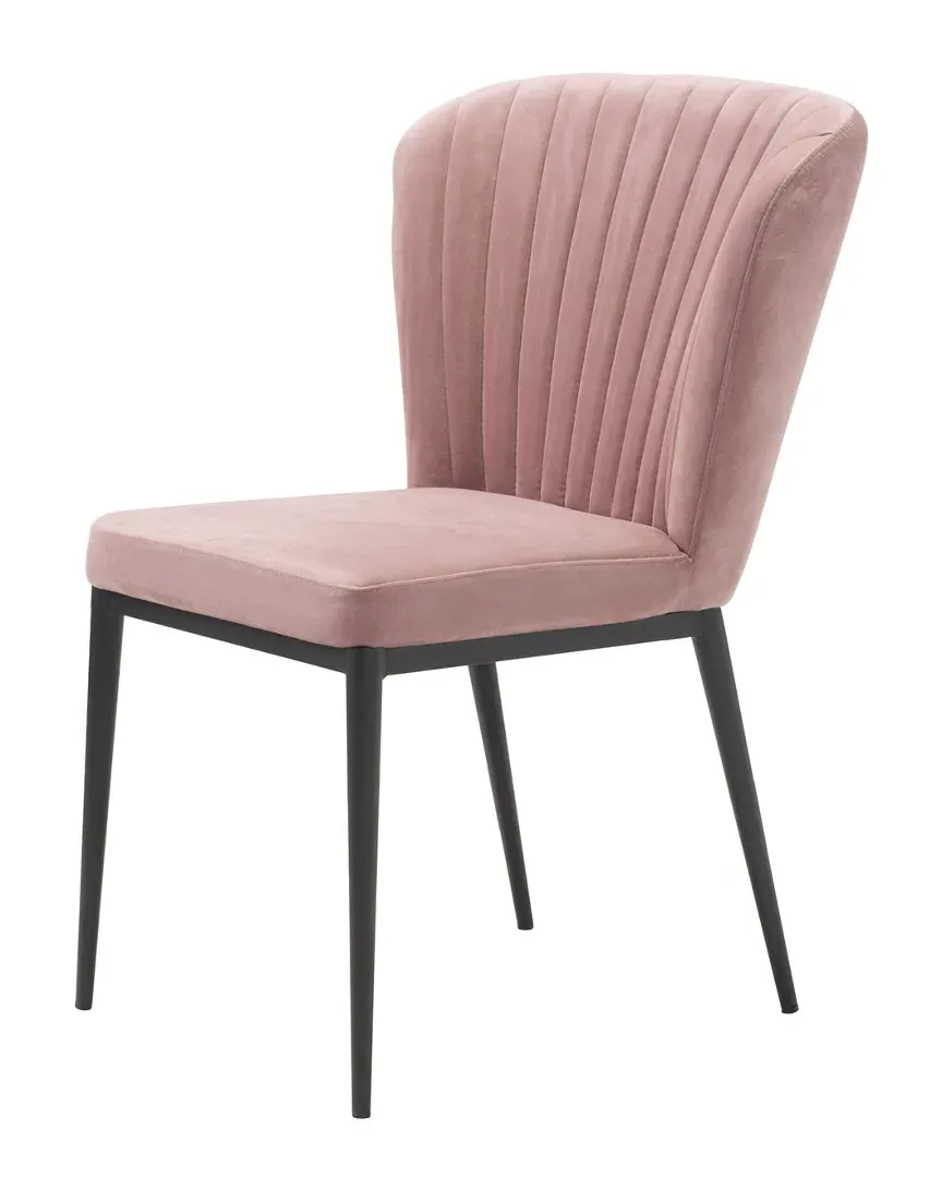 Tolivere Set of 2 Dining Chairs - Pink, Velvet