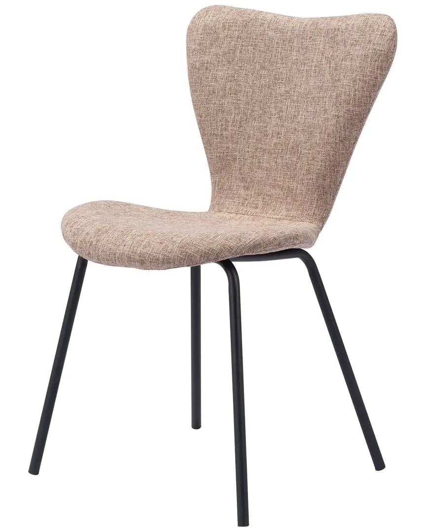 Tollo Set of 2 Dining Chairs - Brown, Polyester