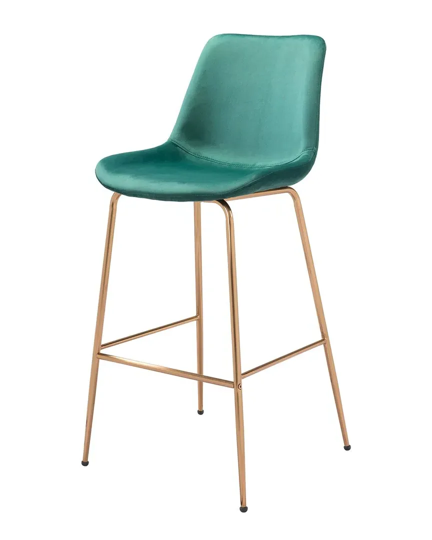 Tony Bar Chair - Green, Velvet image
