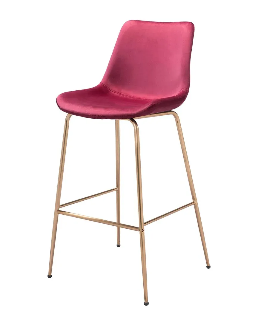 Tony Bar Chair - Red, Velvet