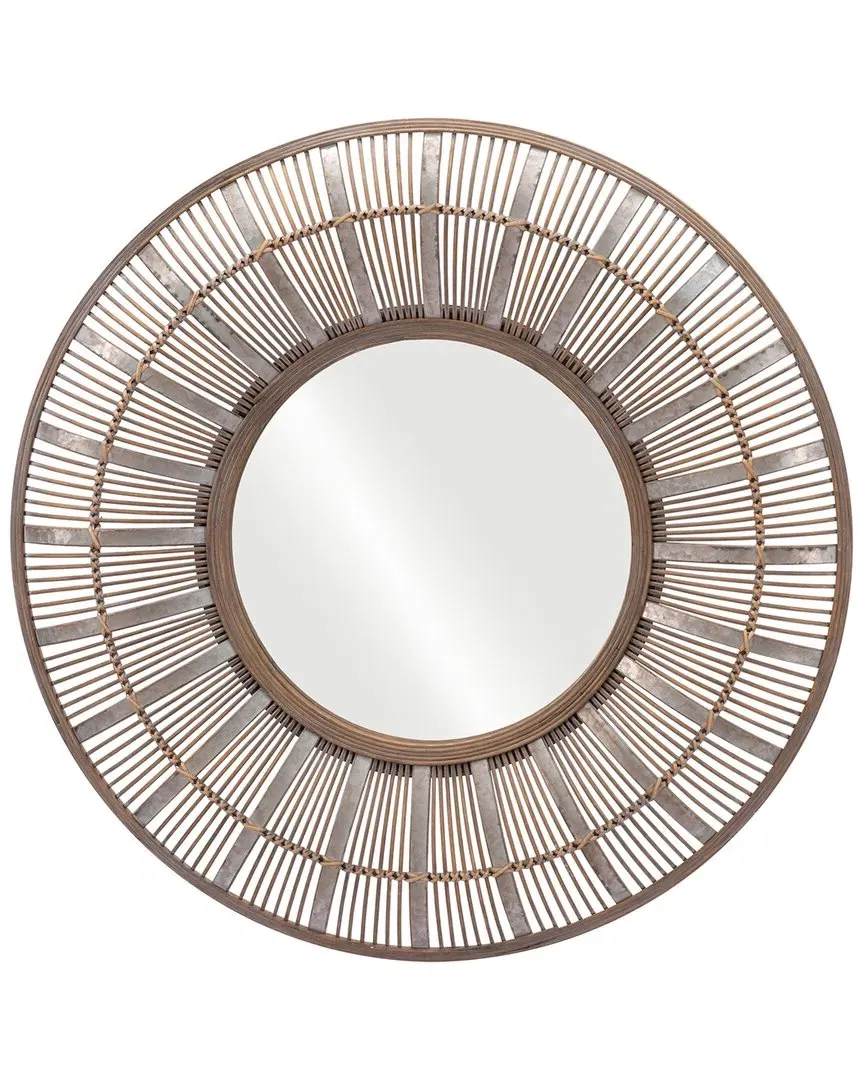 Toto Round Mirror - Antique Brown, Rattan image
