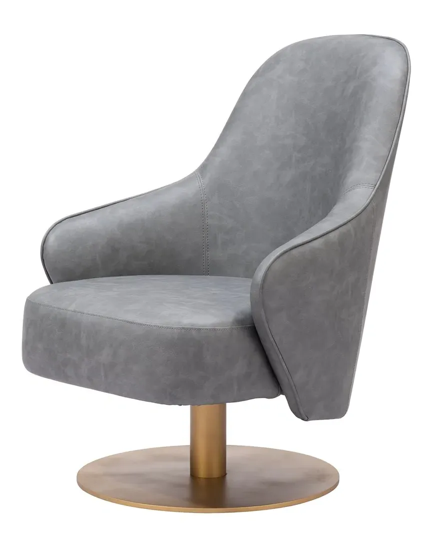 Withby Swivel Accent Chair - Grey, Vinyl