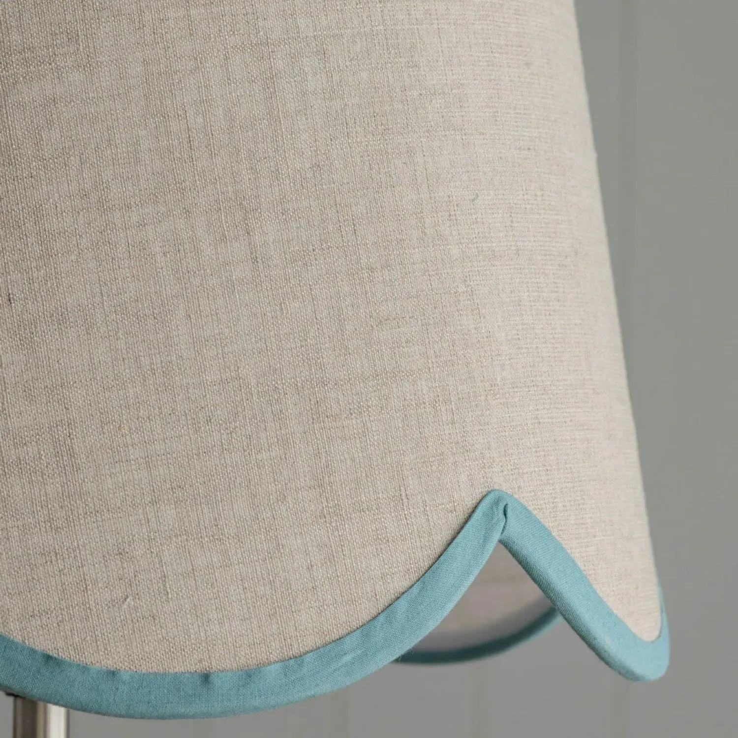 10 Inch Scallop Lamp Shade - Turquoise, Linen