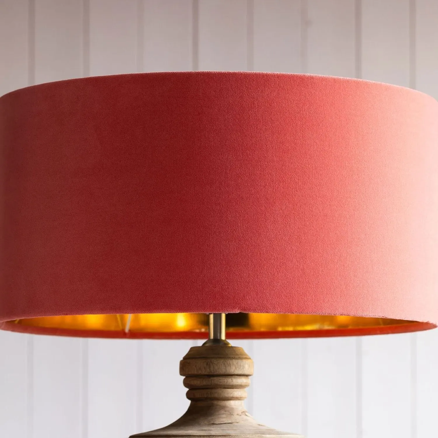 12 inch Lamp Shade - Coral, Velvet