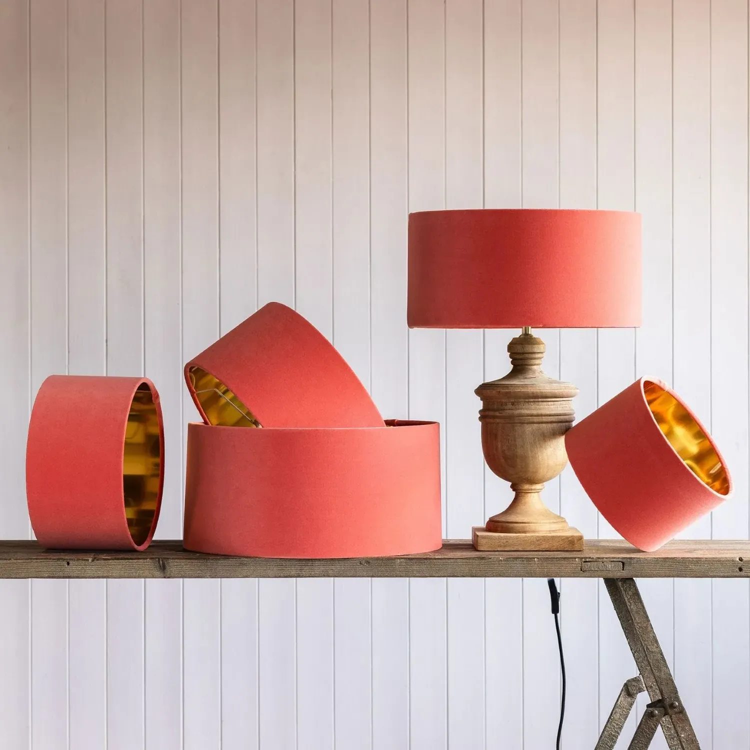 12 inch Lamp Shade - Coral, Velvet image
