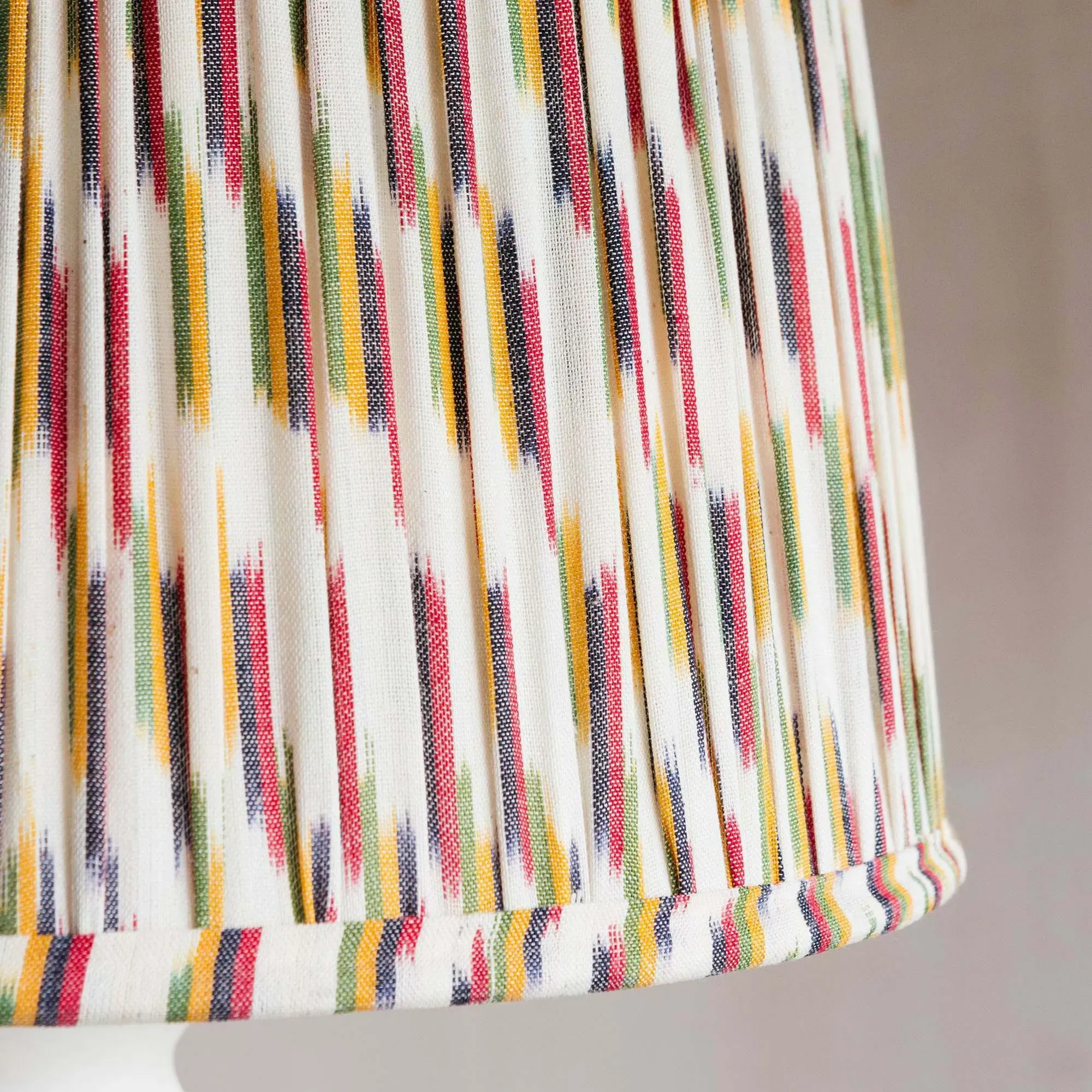 12" Rainbow Pleated Ikat Lamp Shade - Multicoloured