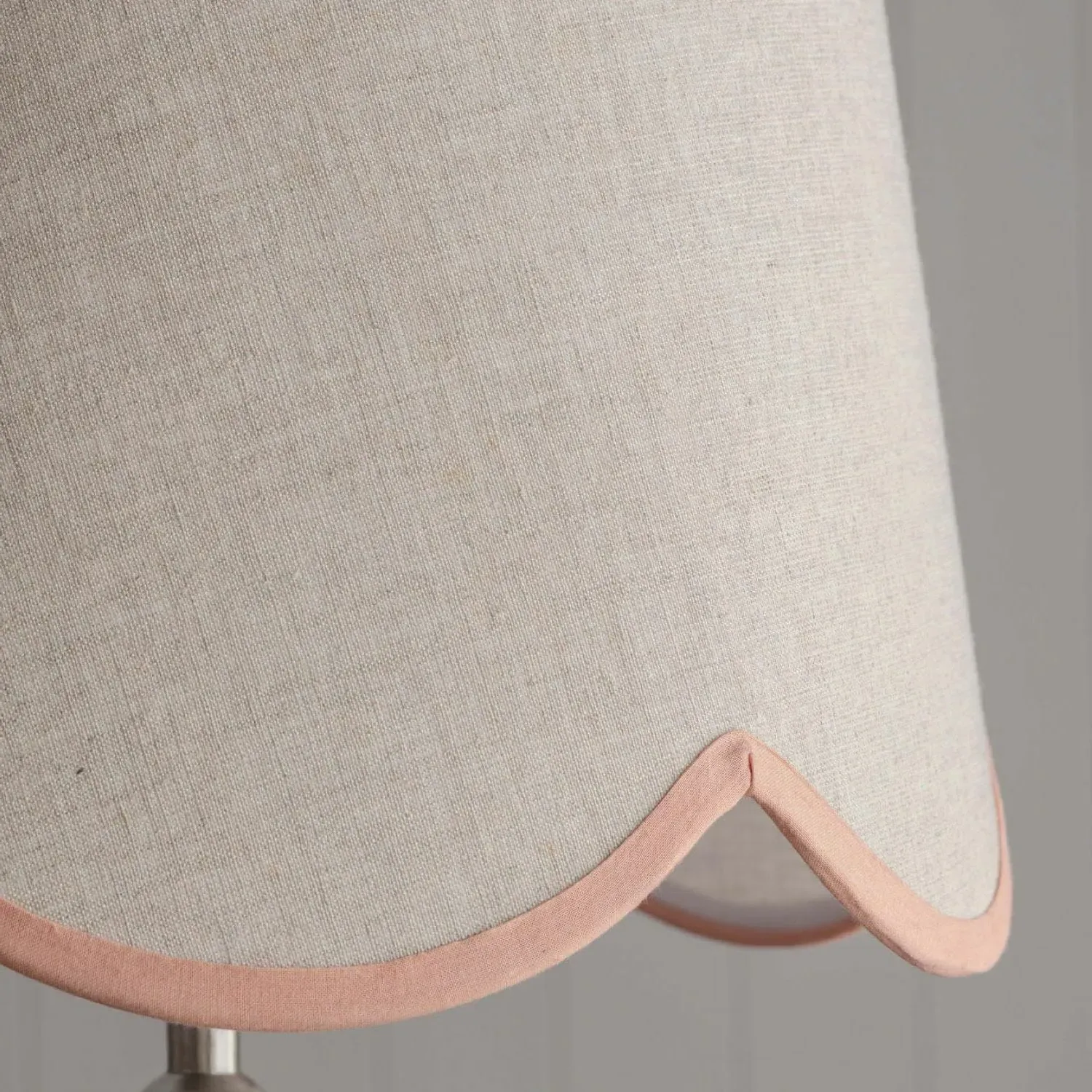 12" Scallop Lamp Shade - Dusky Pink, Linen