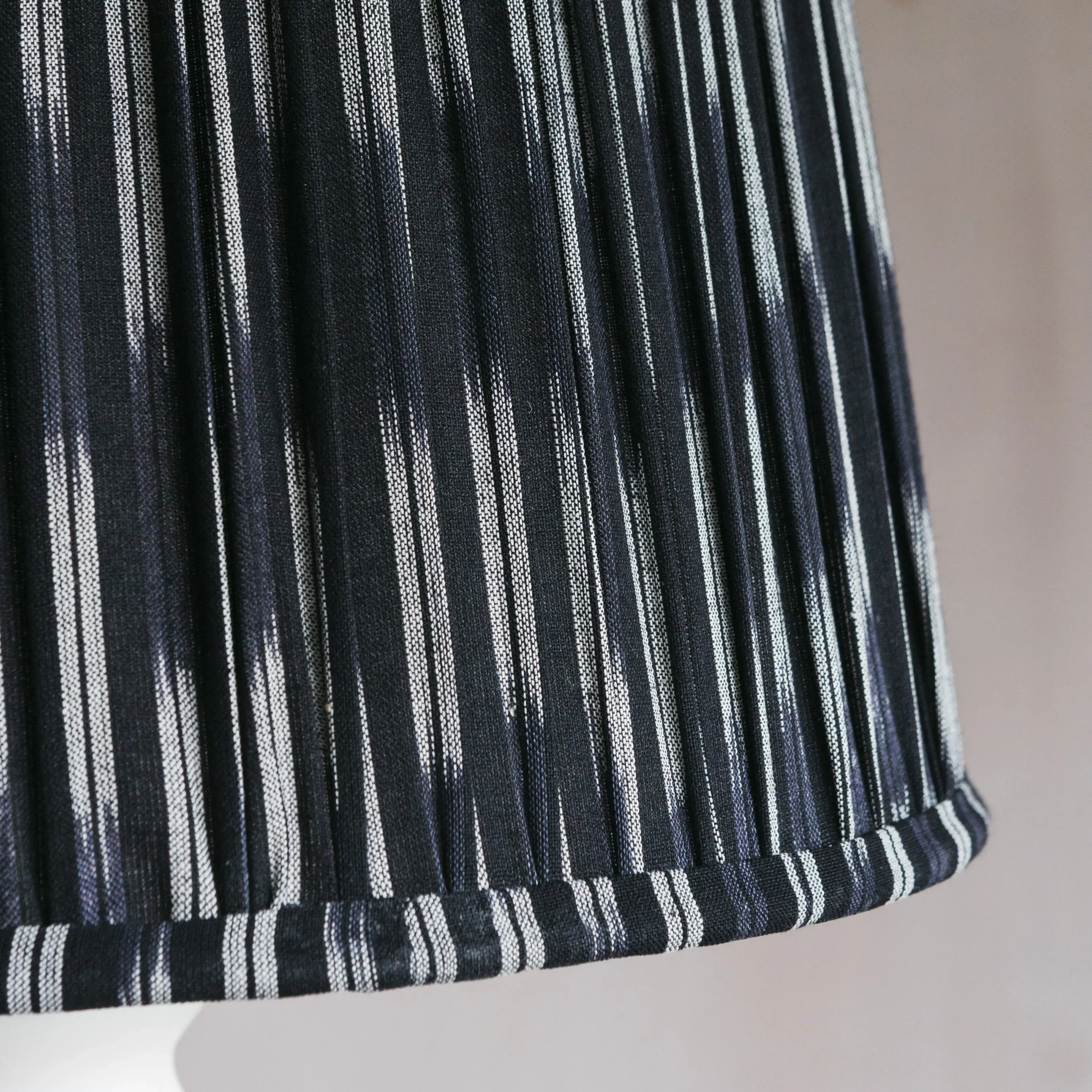 14" Navy Pleated Ikat Lamp Shade - Navy