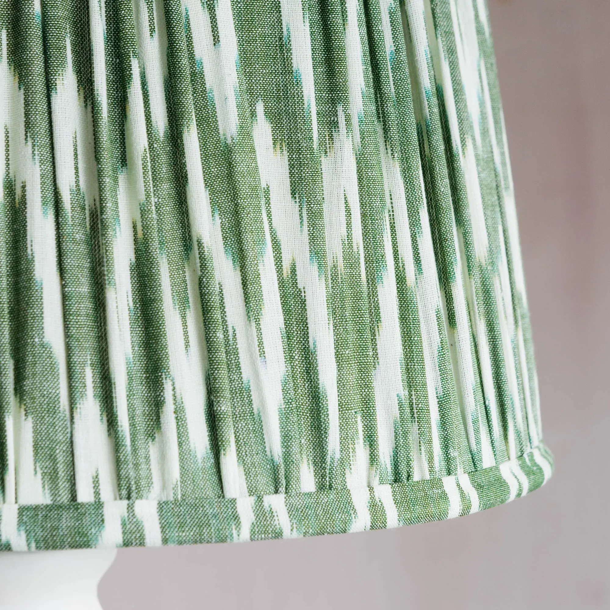 14" Pleated Ikat Lamp Shade - Olive Green