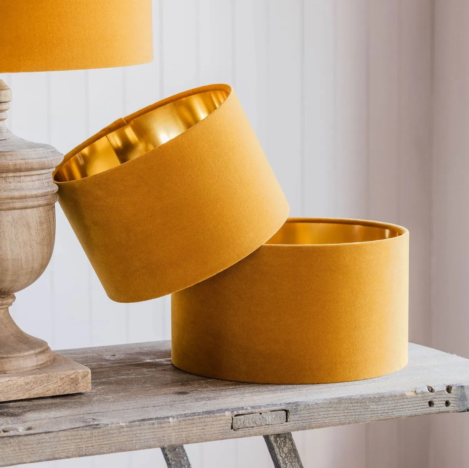 16 inch Maize Velvet Lamp Shade - Yellow