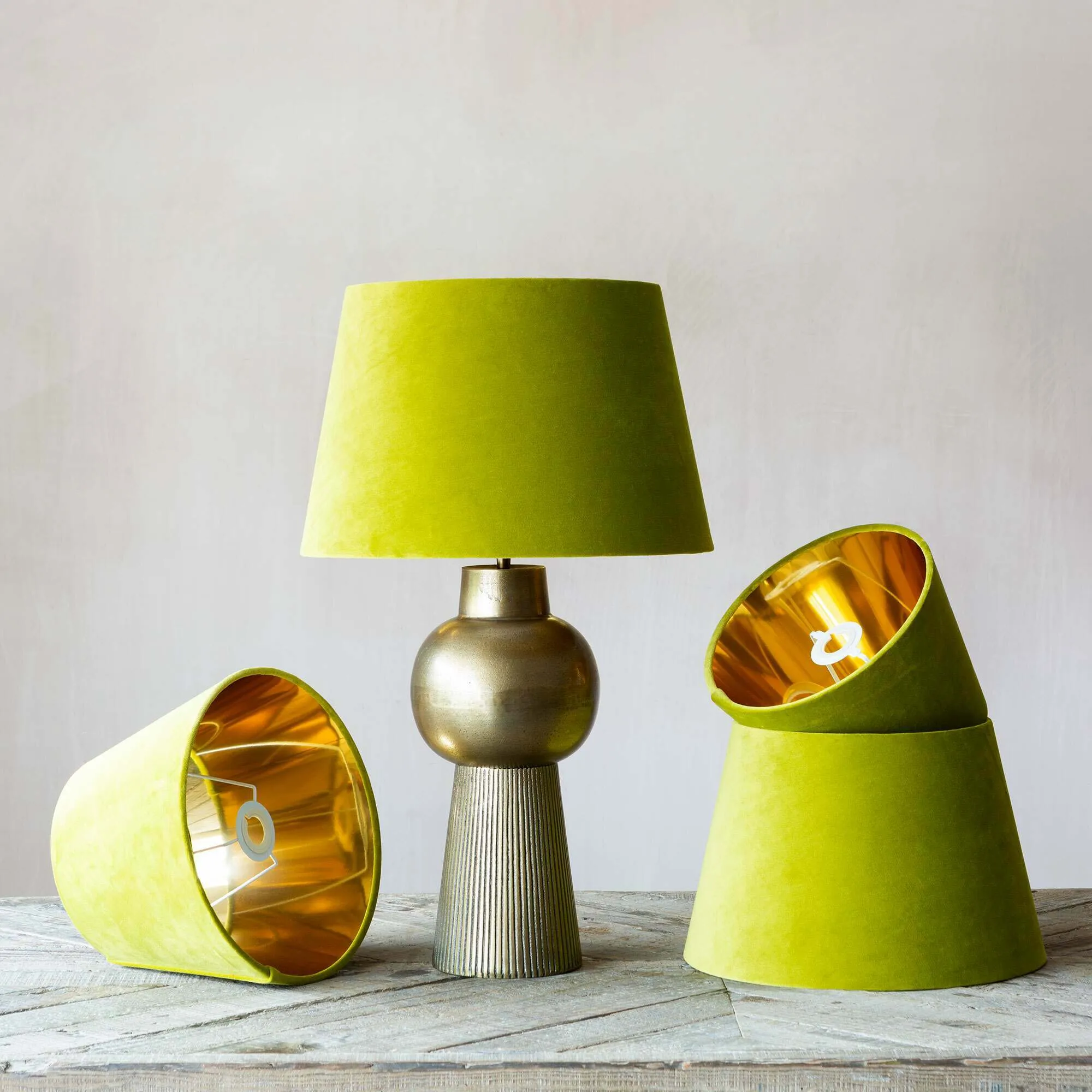 16" Retro Lamp Shade - Pistachio, Velvet image