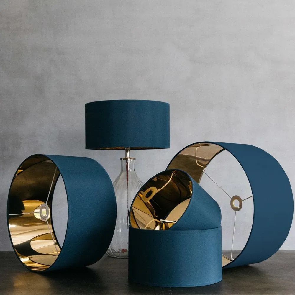 20" Drum Lamp Shade - Cadet Blue, Cotton