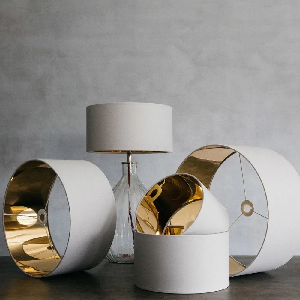 20" Drum Lamp Shade - Light Grey, Cotton image