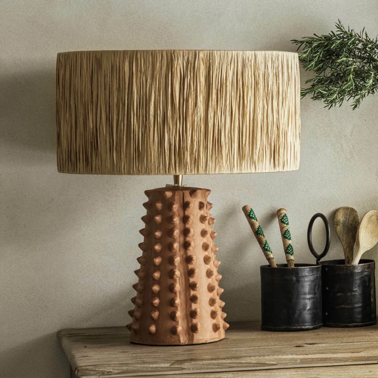 20" Drum Lamp Shade - Natural, Raffia