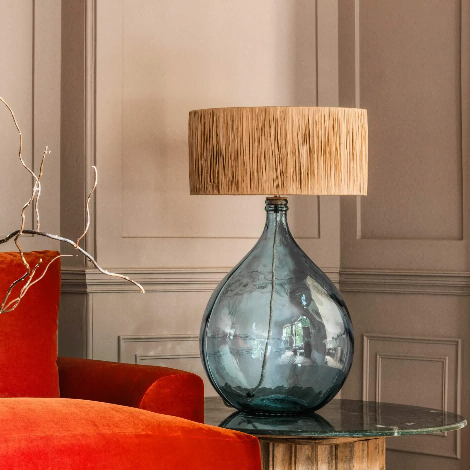 20" Drum Lamp Shade - Natural, Raffia