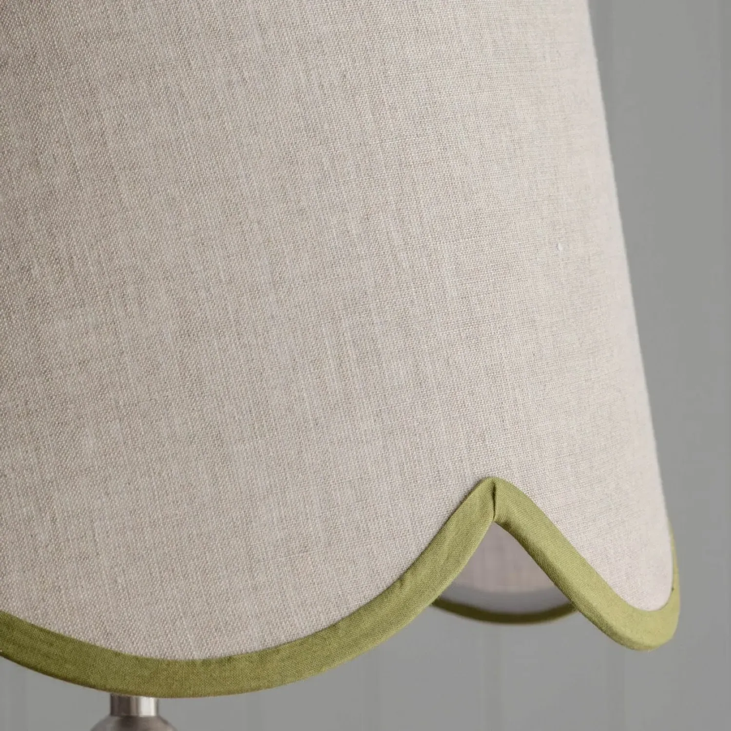 20" Scallop Lamp Shade - Moss Green, Linen
