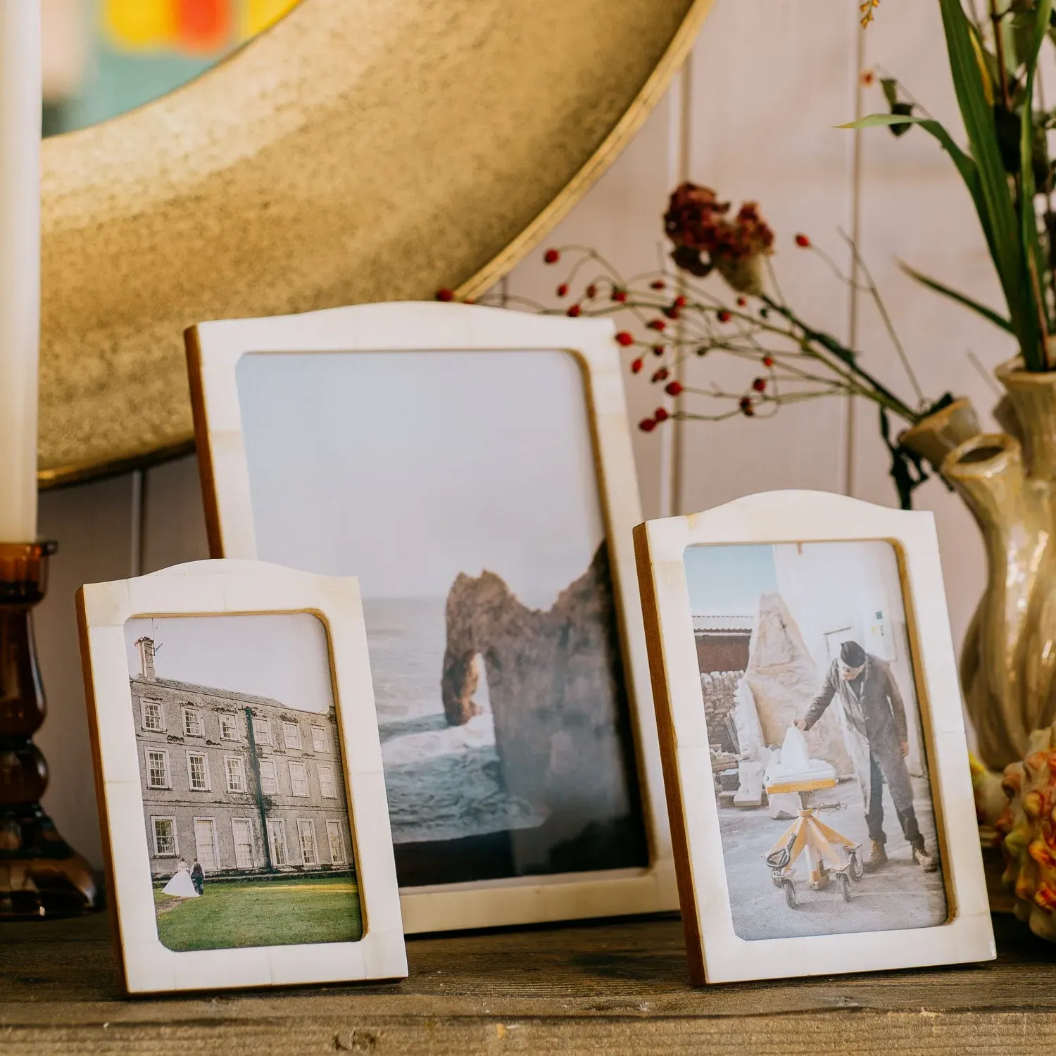 8x10 Arch Photo Frame - Natural, Bone