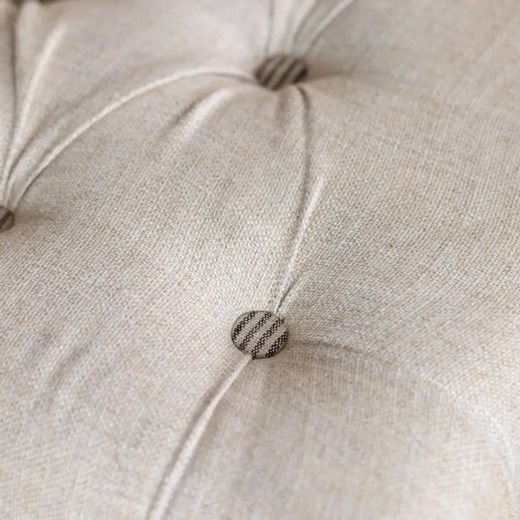 Aalis Ottoman with Carved Legs - Natural, Linen