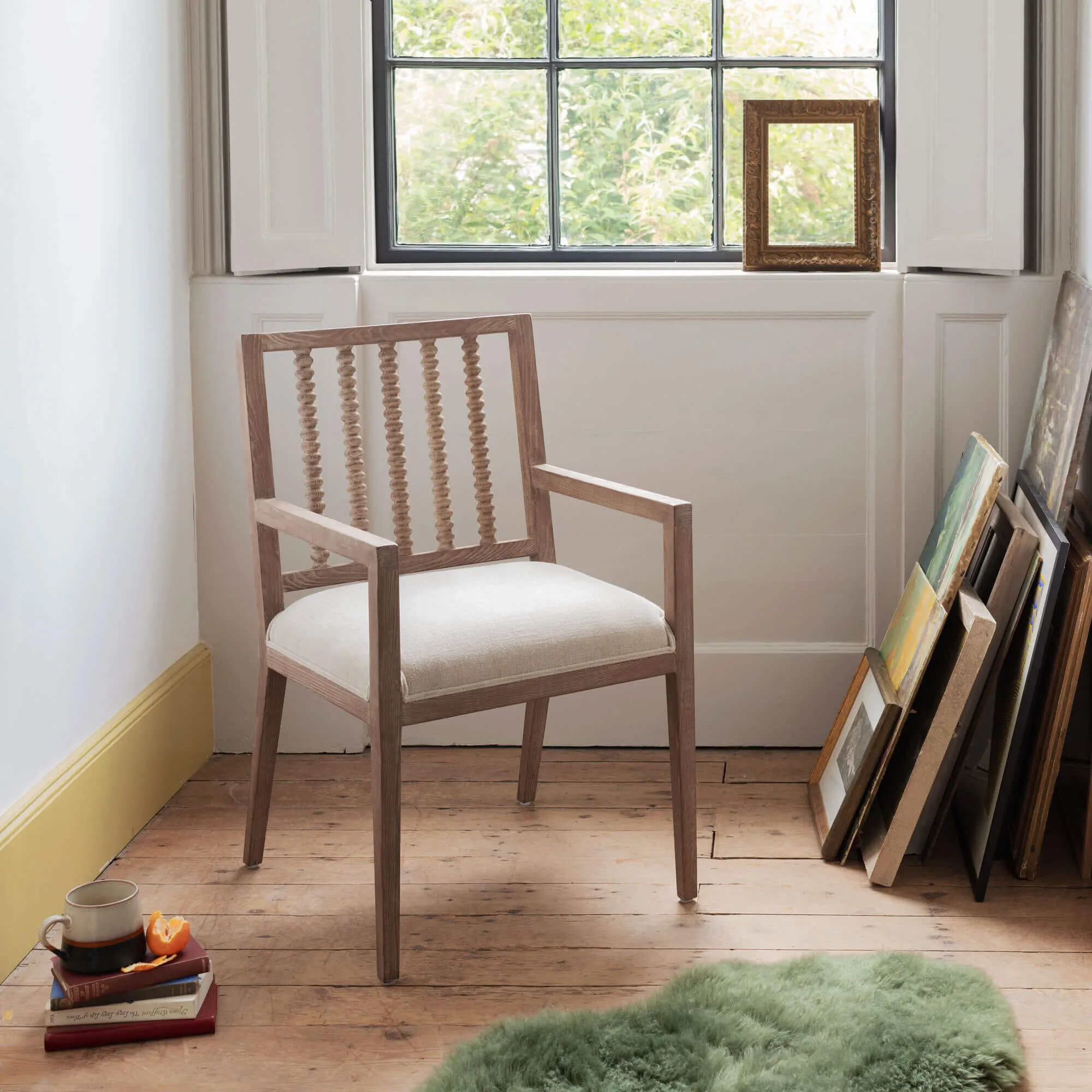 Abacus Linen Armchair - Natural, Ash