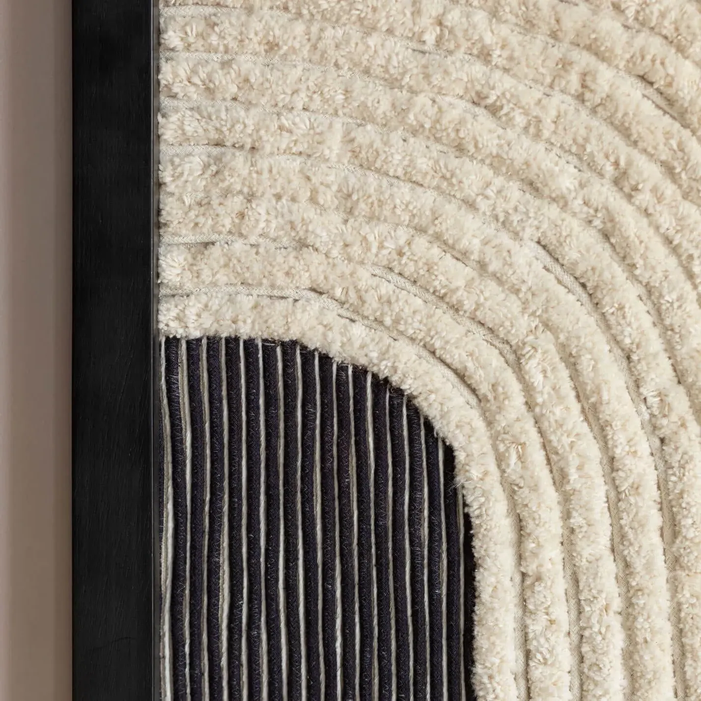 Abstract Jute Wall Art - Black and White