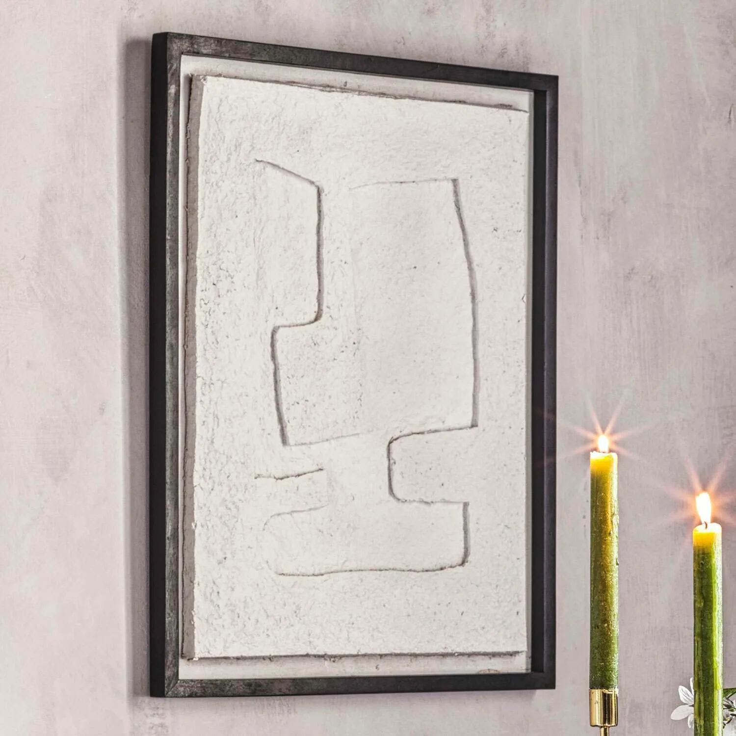 Abstract Trapezoid Papier Mache Wall Art - Mango Wood