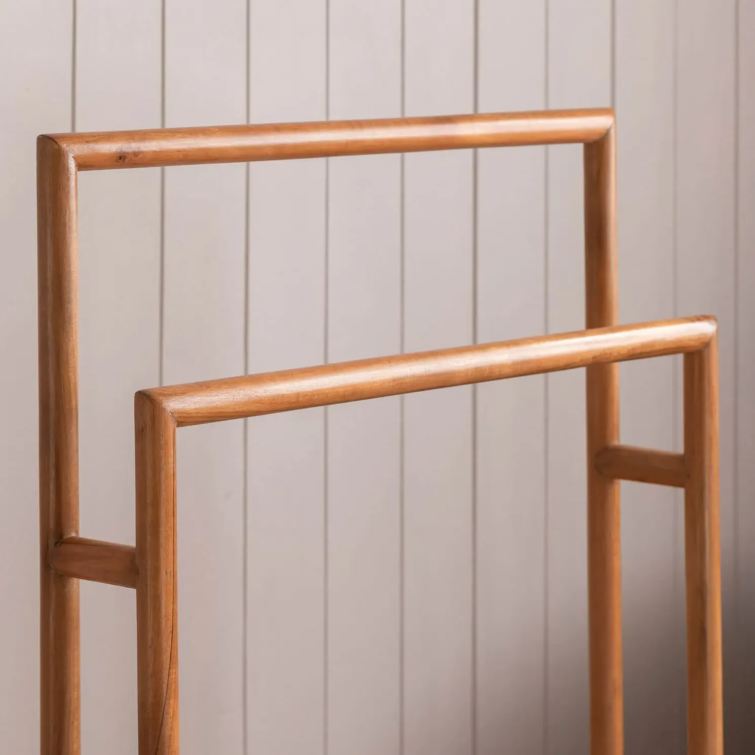 Acacia Wooden Towel Stand - Golden, Acacia Wood