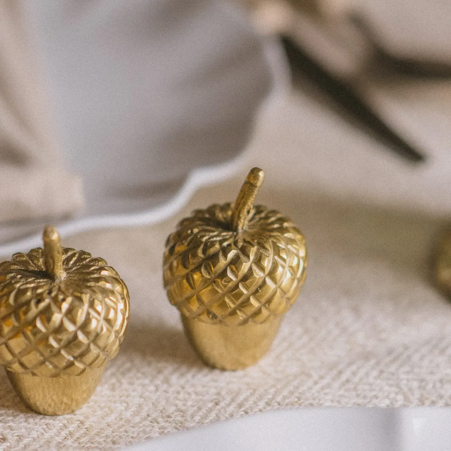 Acorn Salt & Pepper Set - Gold, Brass