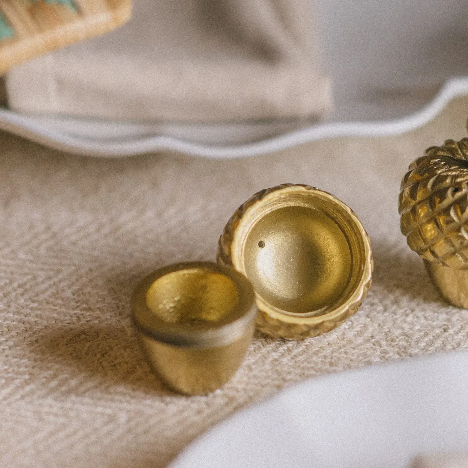 Acorn Salt & Pepper Set - Gold, Brass