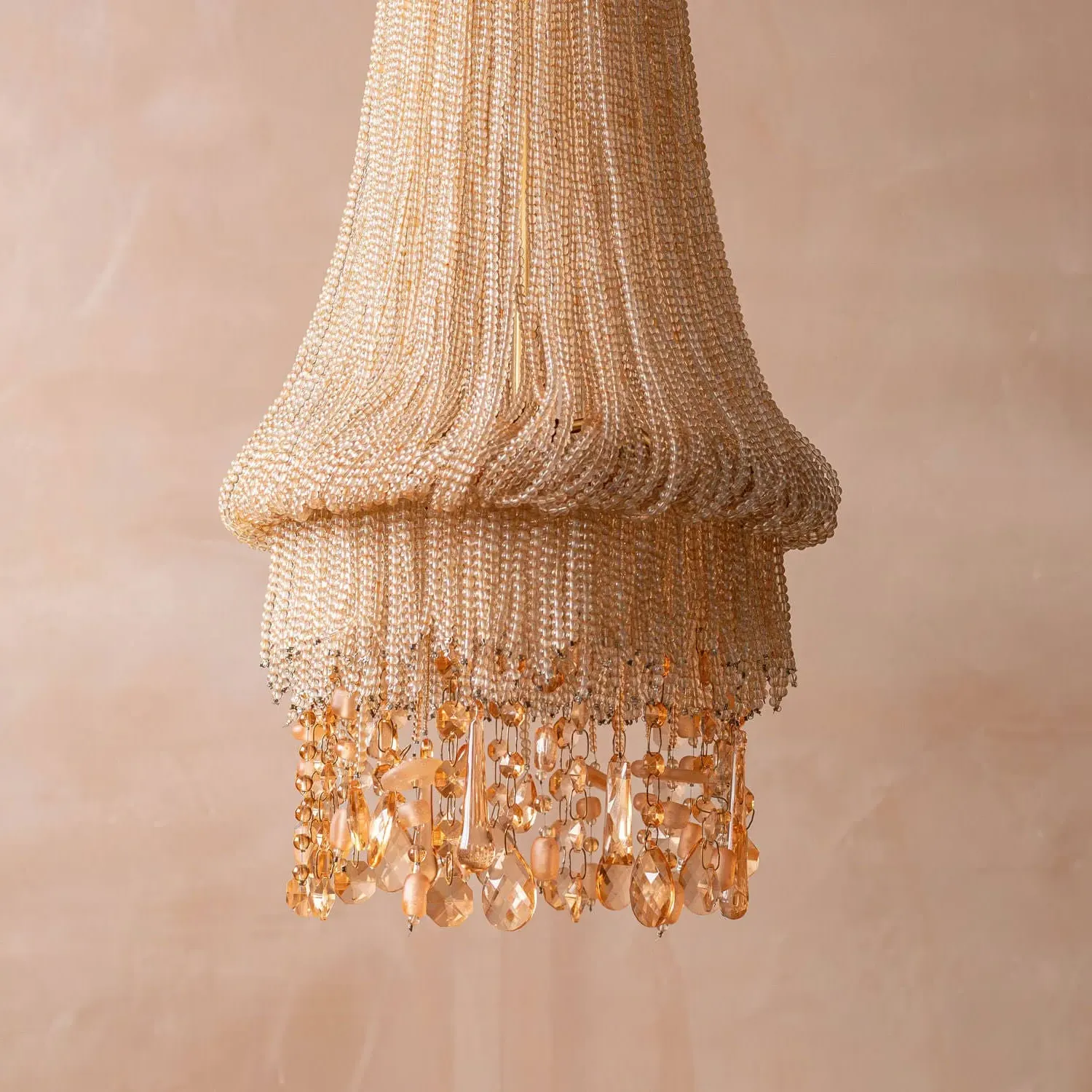 Adara Beaded Pendant Light - Peach