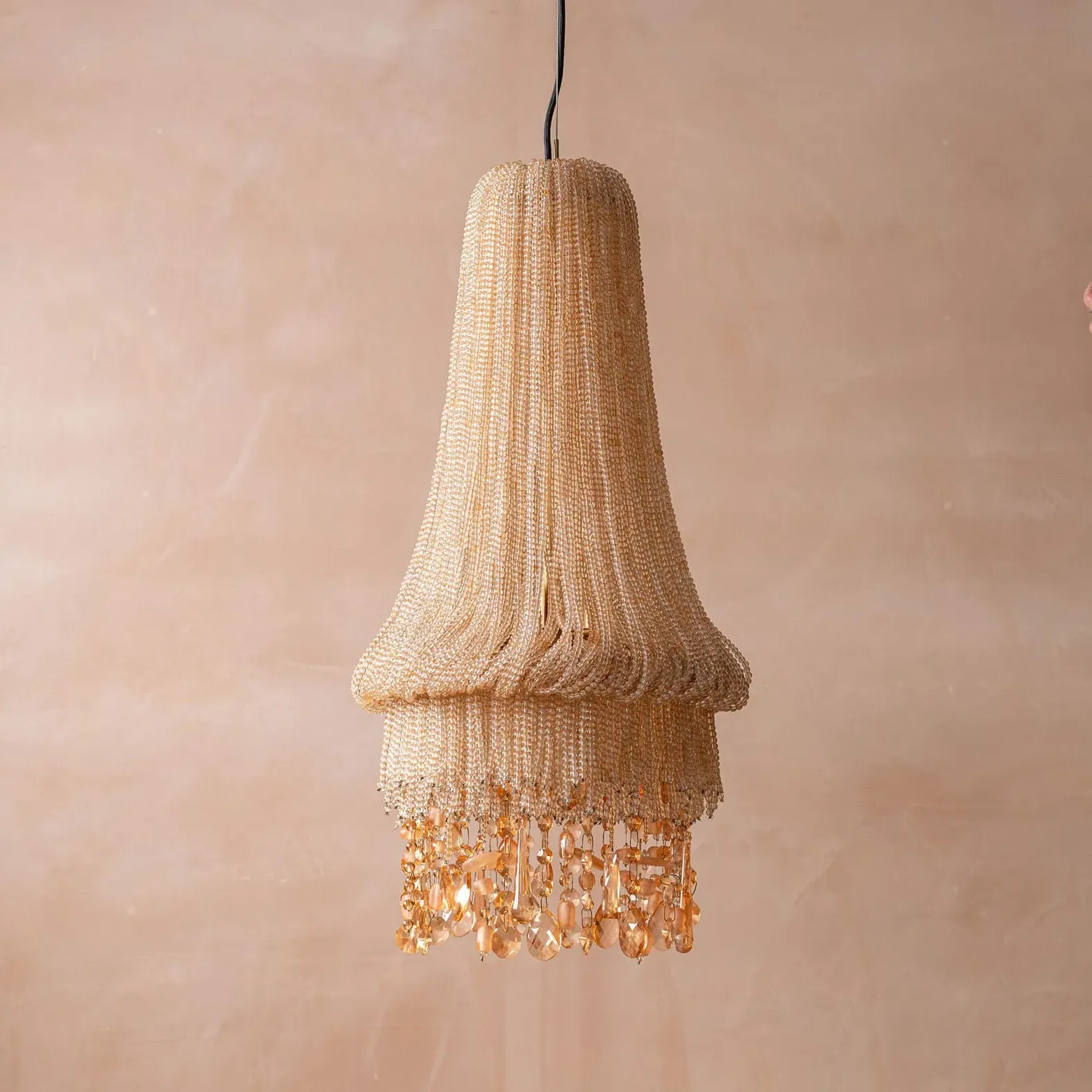 Adara Beaded Pendant Light - Peach