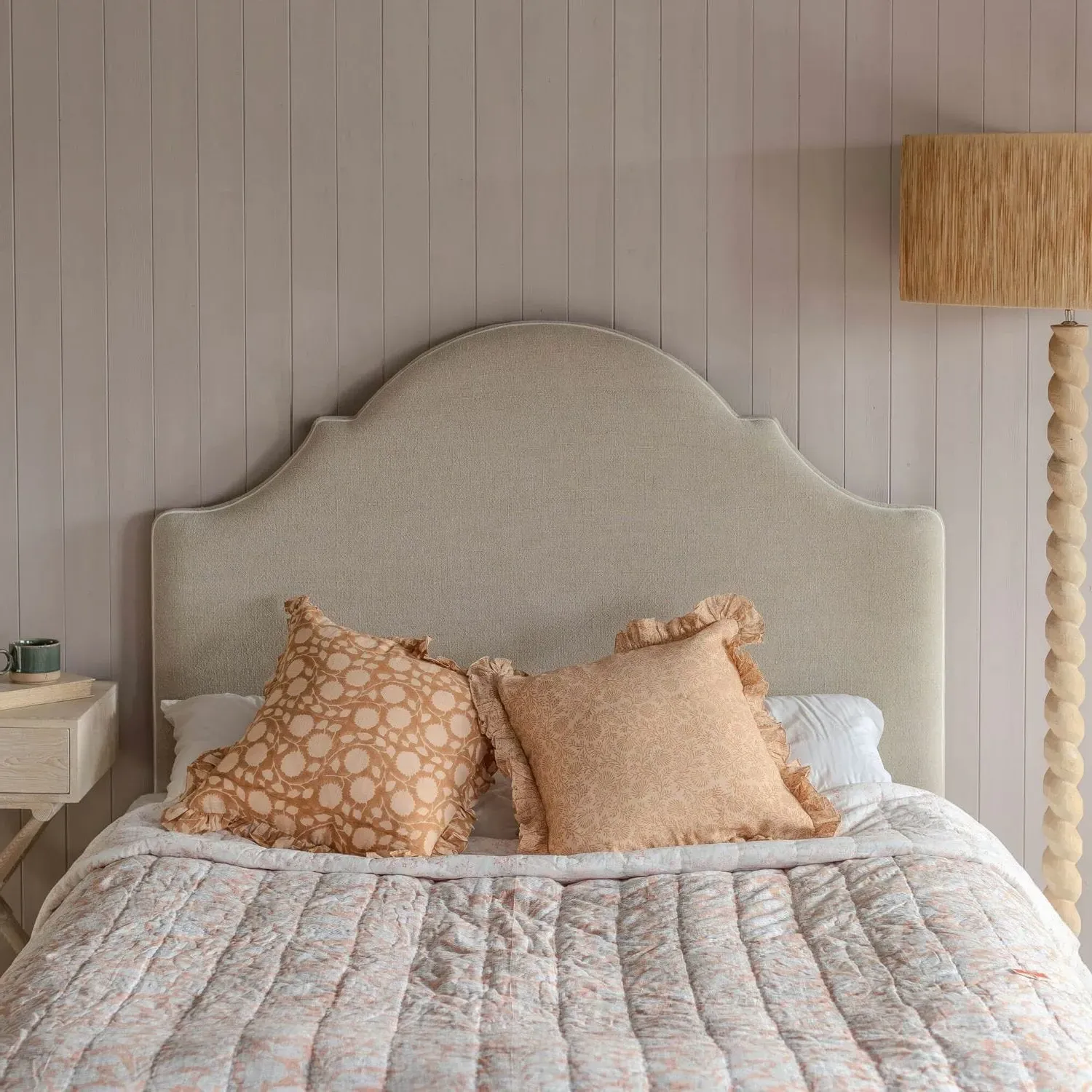 Adelaide King Size Headboard - Natural, Linen