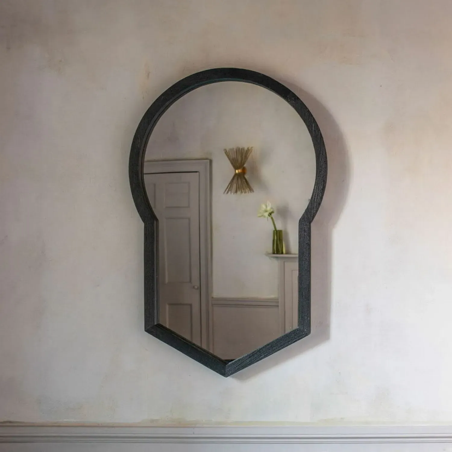 Adrianus Wall Mirror - Black, Mango Wood