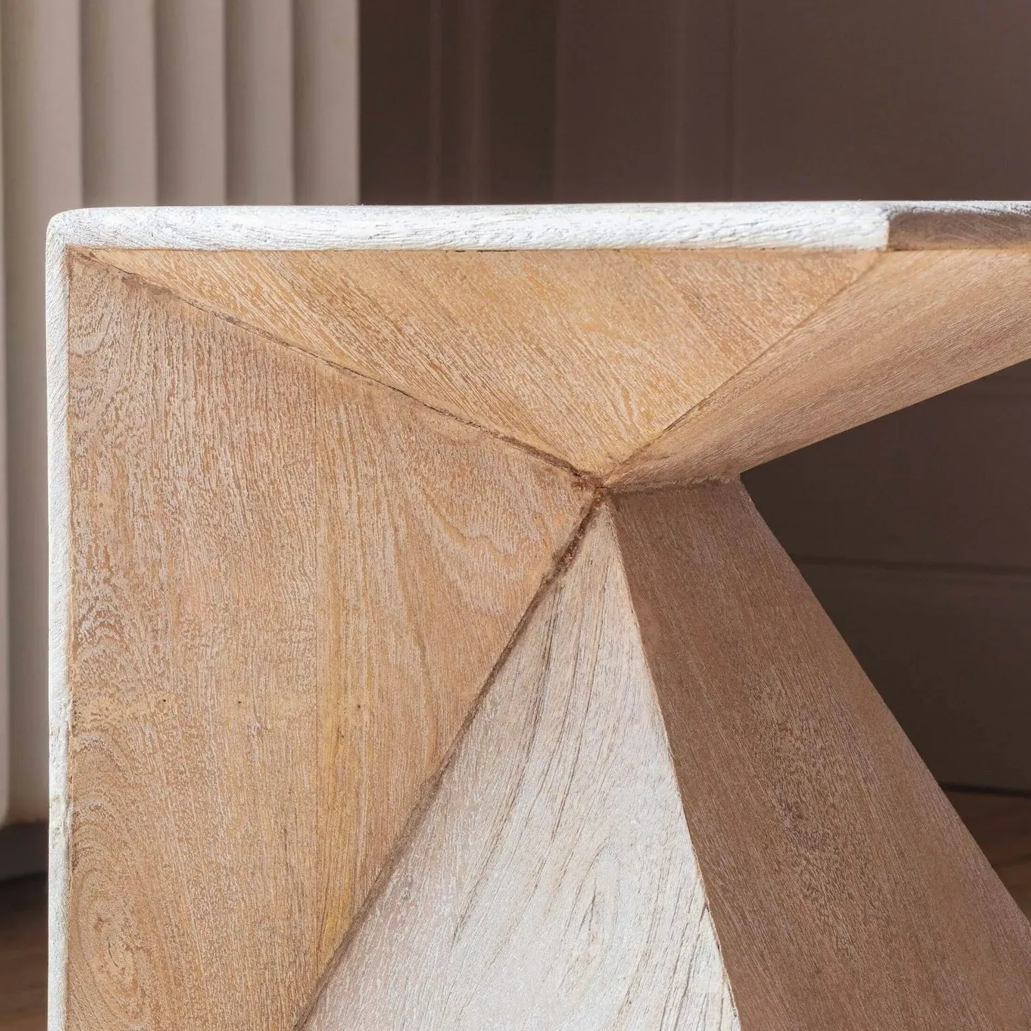 Alani Side Table - White Wash, Mango Wood