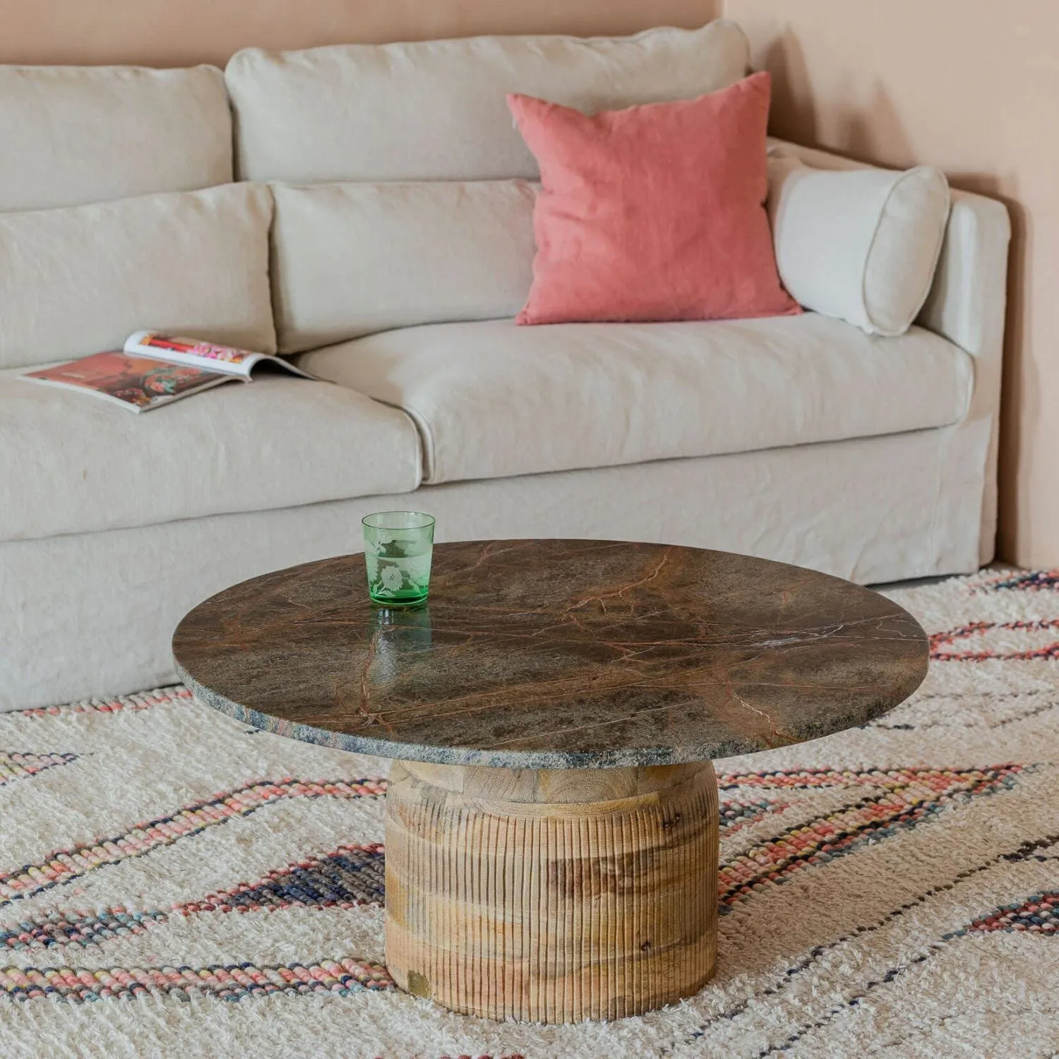 Alanna Round Coffee Table - Forest Brown, Mango Wood image