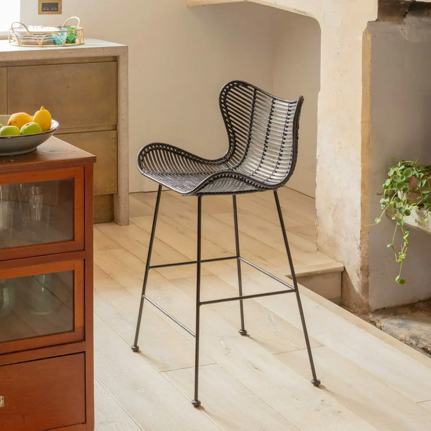 Alden Rattan Counter Stool - Black image