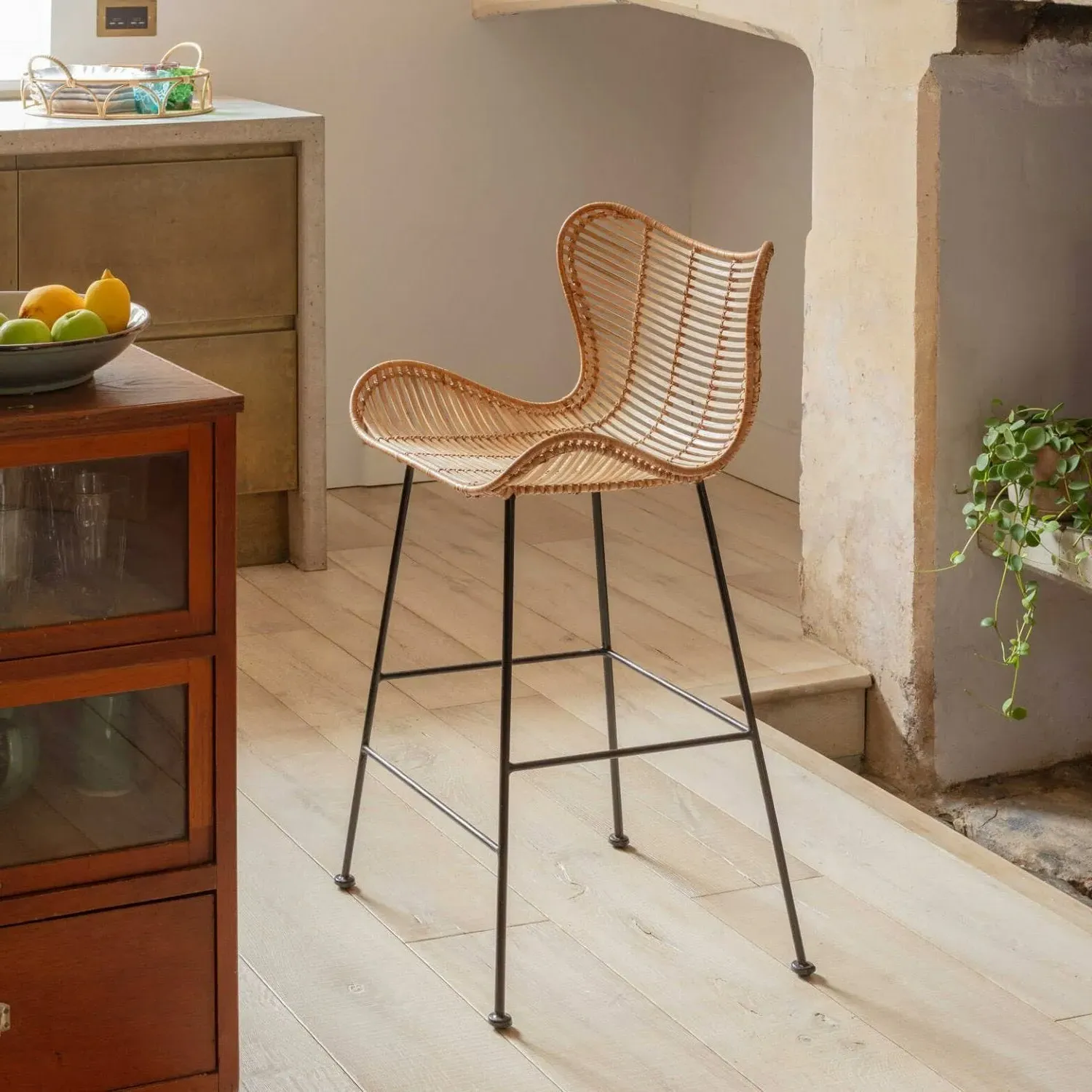 Alden Rattan Counter Stool - Natural