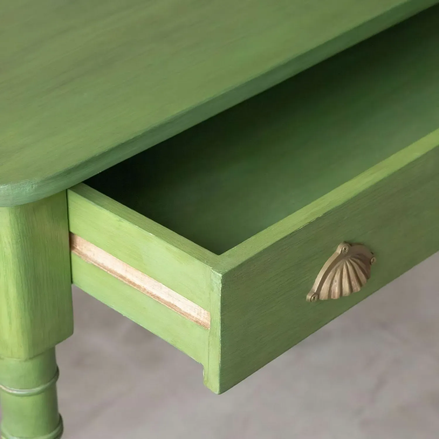 Alice Dressing Table with Drawer - Green, Mango Wood