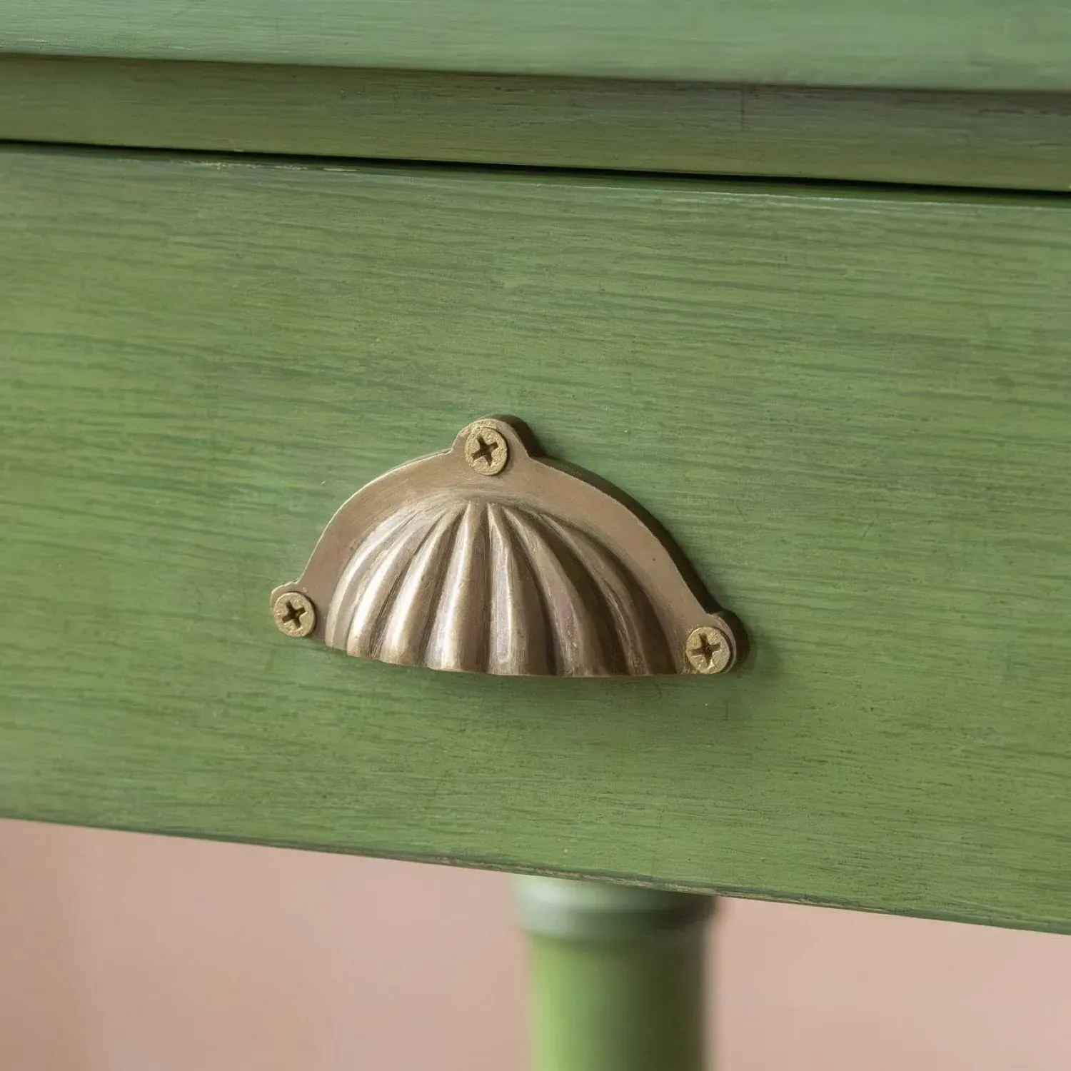 Alice Dressing Table with Drawer - Green, Mango Wood