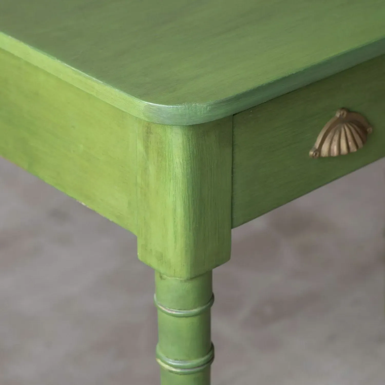 Alice Dressing Table with Drawer - Green, Mango Wood
