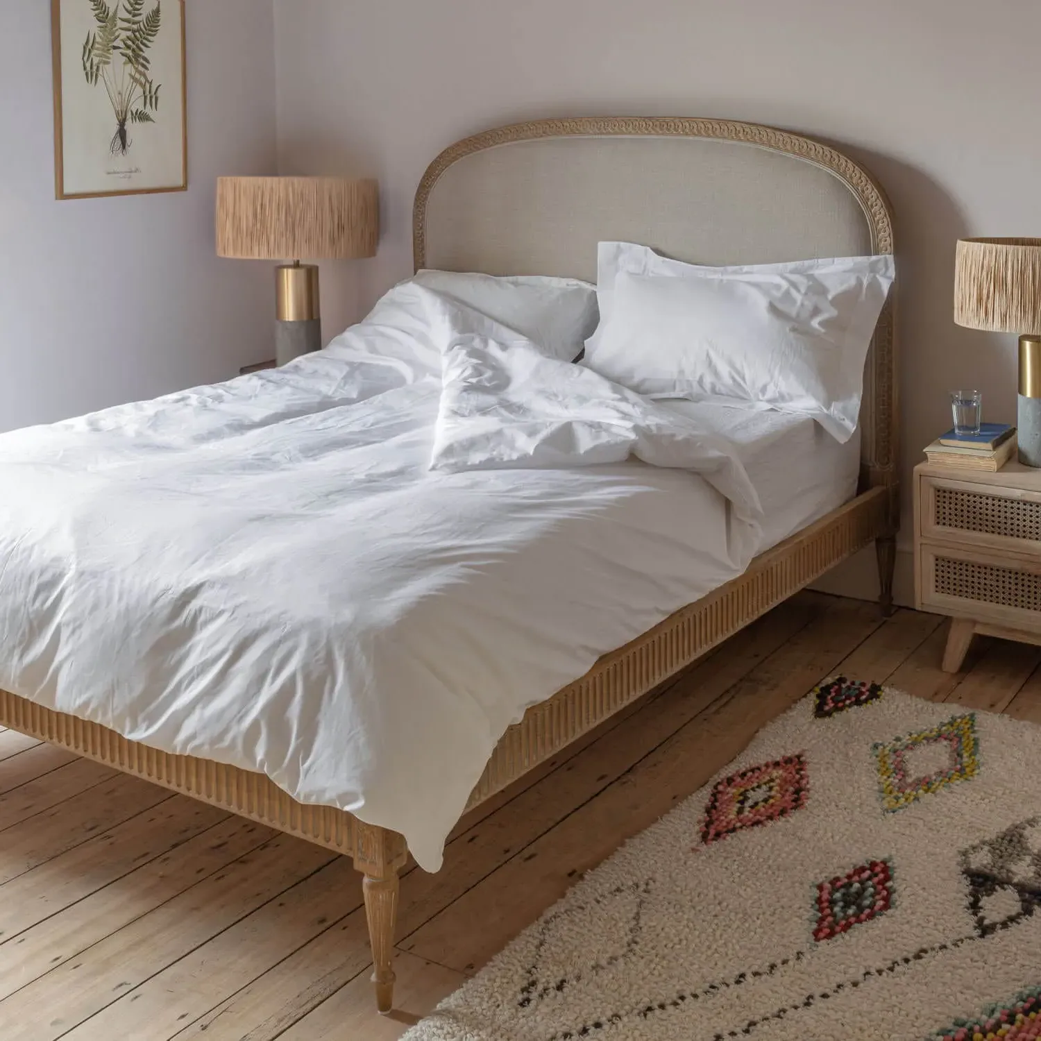 Alize King Size Bed Frame - Natural, Linen