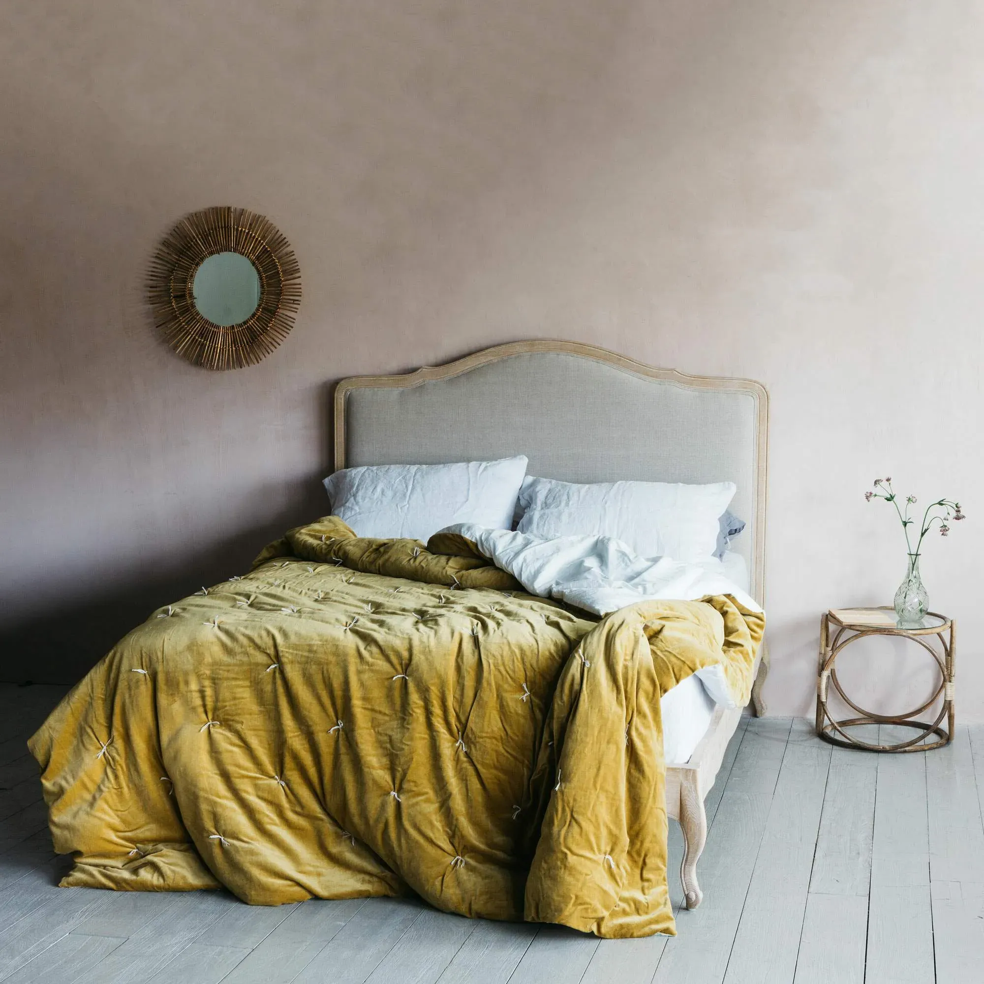 Alora King Size Bed Frame - Natural, Linen