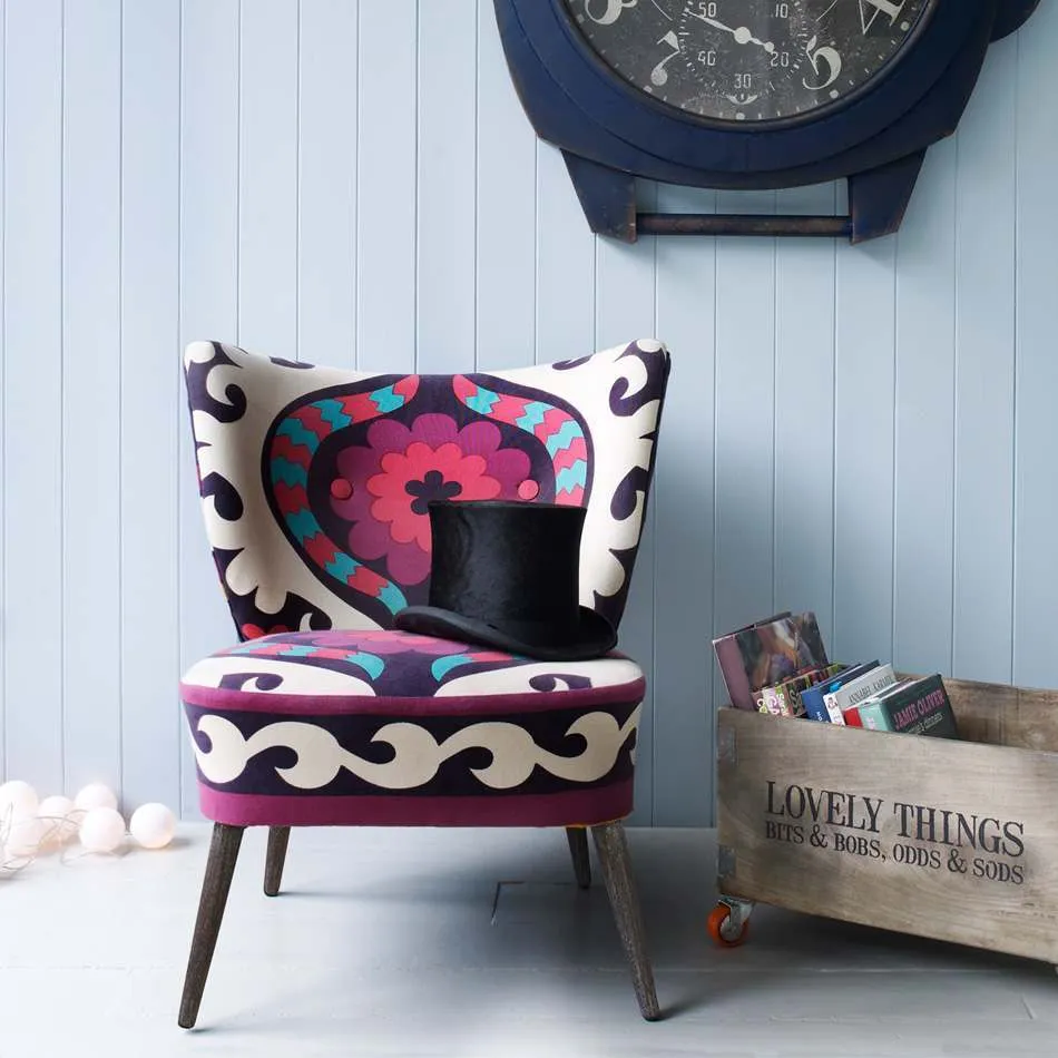 Alpana Suzani Patterned Cocktail Chair - Cotton