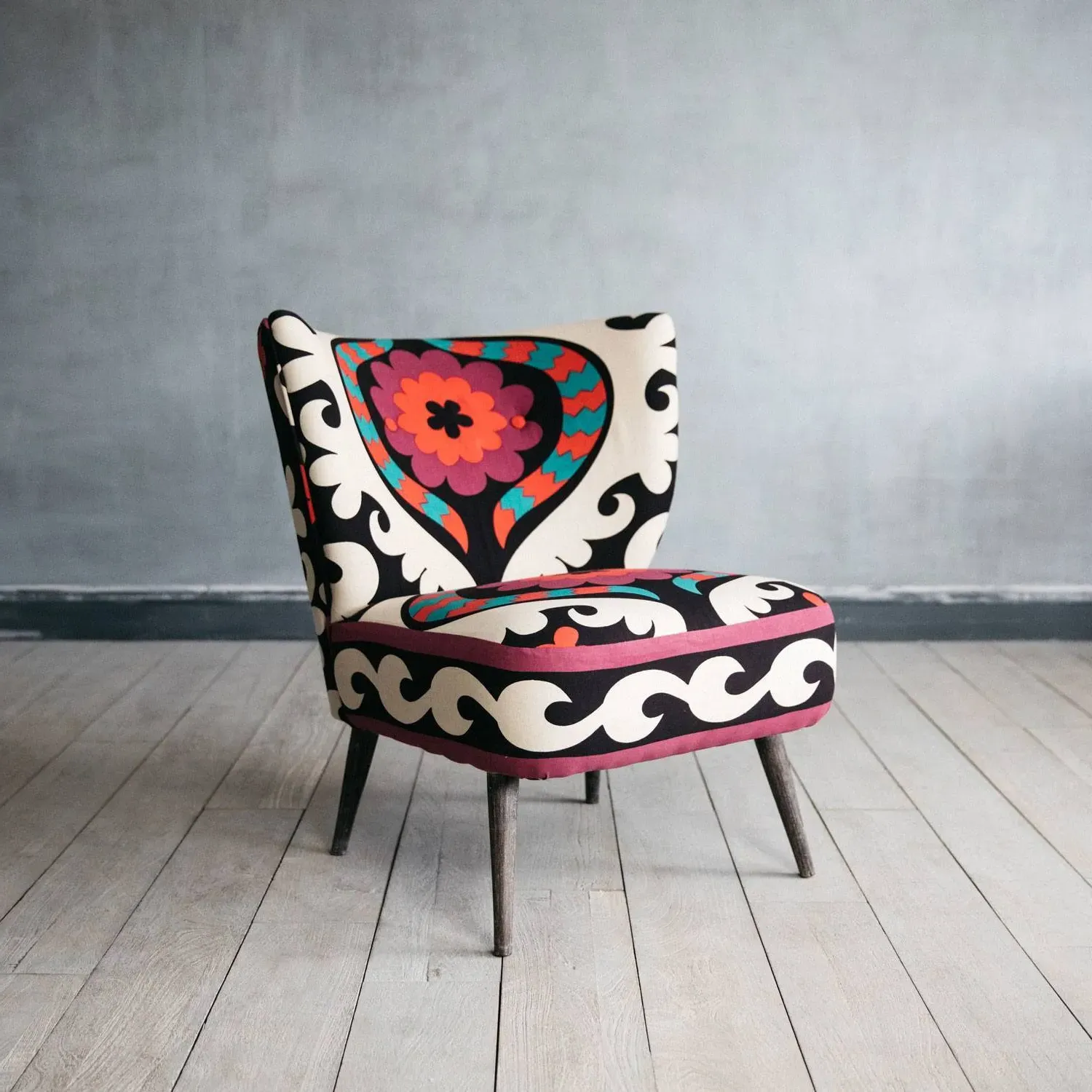 Alpana Suzani Patterned Cocktail Chair - Cotton