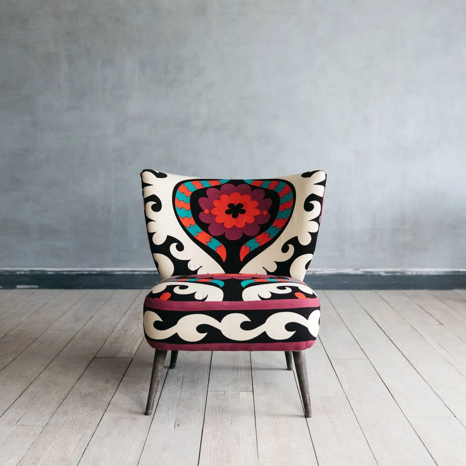 Alpana Suzani Patterned Cocktail Chair - Cotton