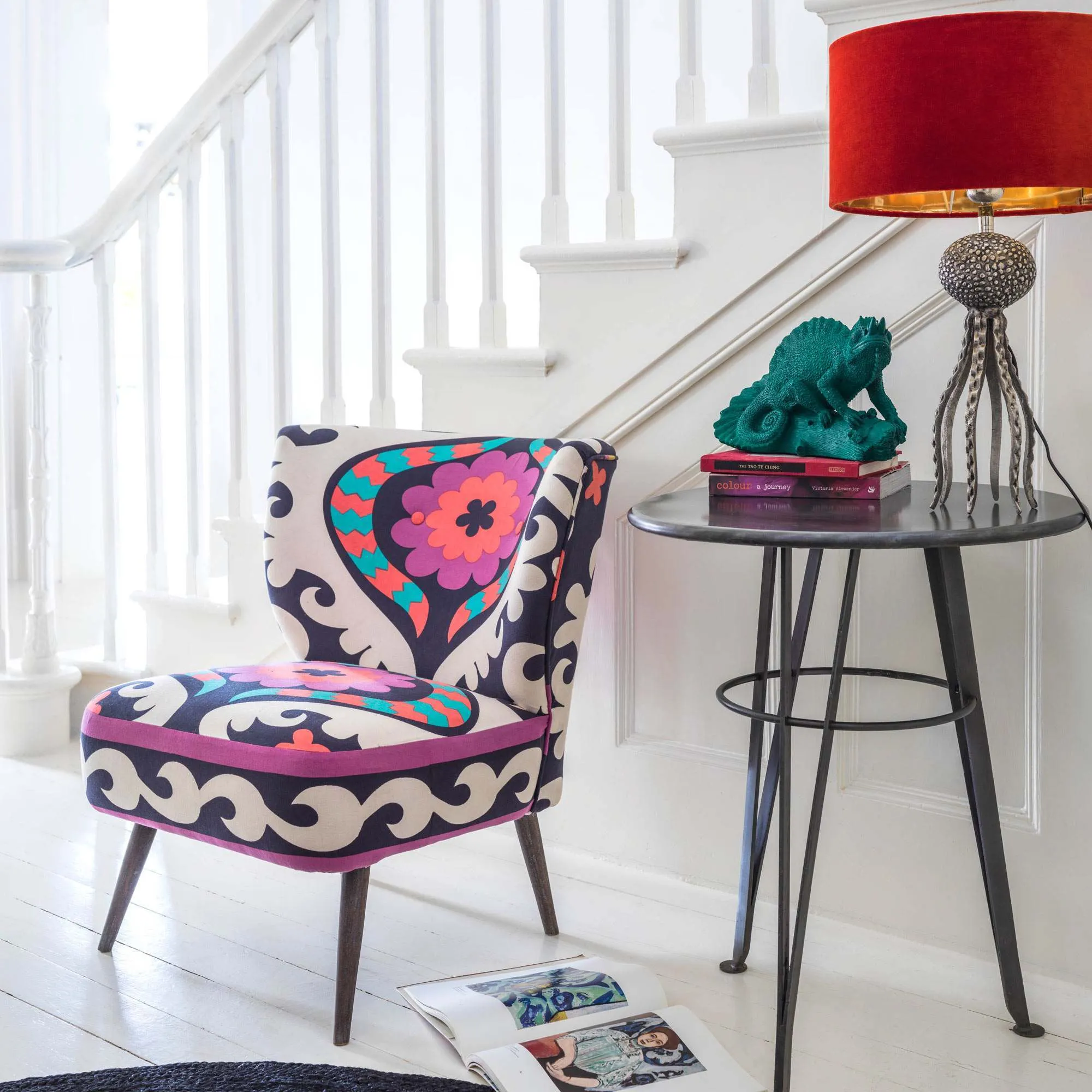 Alpana Suzani Patterned Cocktail Chair - Cotton