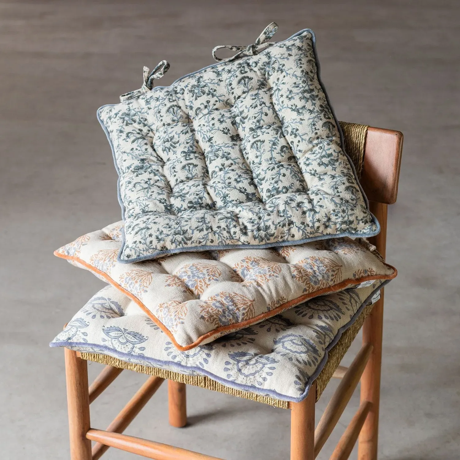 Altheda Hand-Block Printed Seat Pad - Cotton image