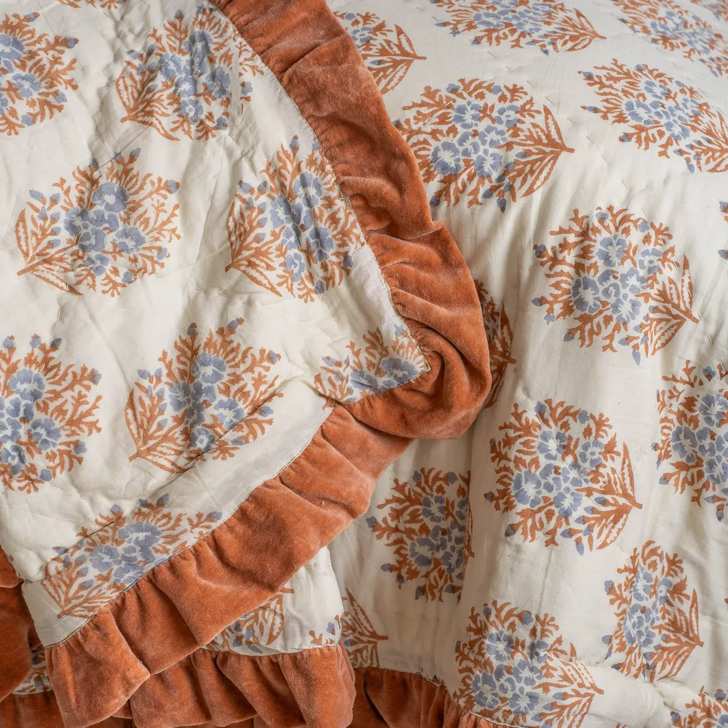 Altheda King Size Hand-Block Printed Quilt - Cotton